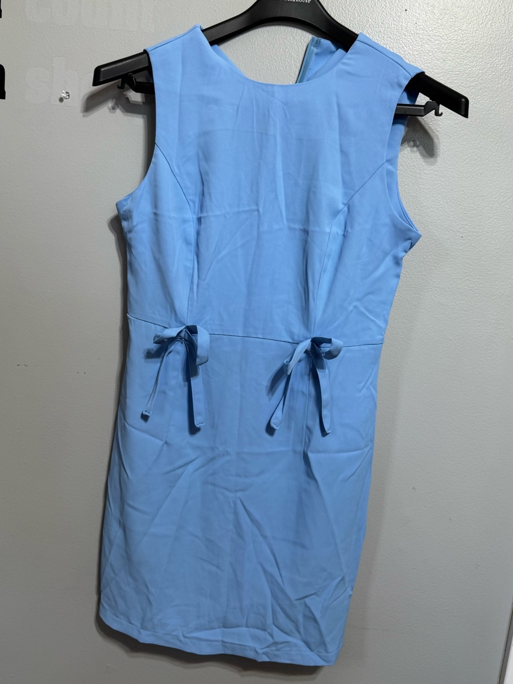 SHEIN Light Blue Sleeveless Sheath Dress with Waist Ties